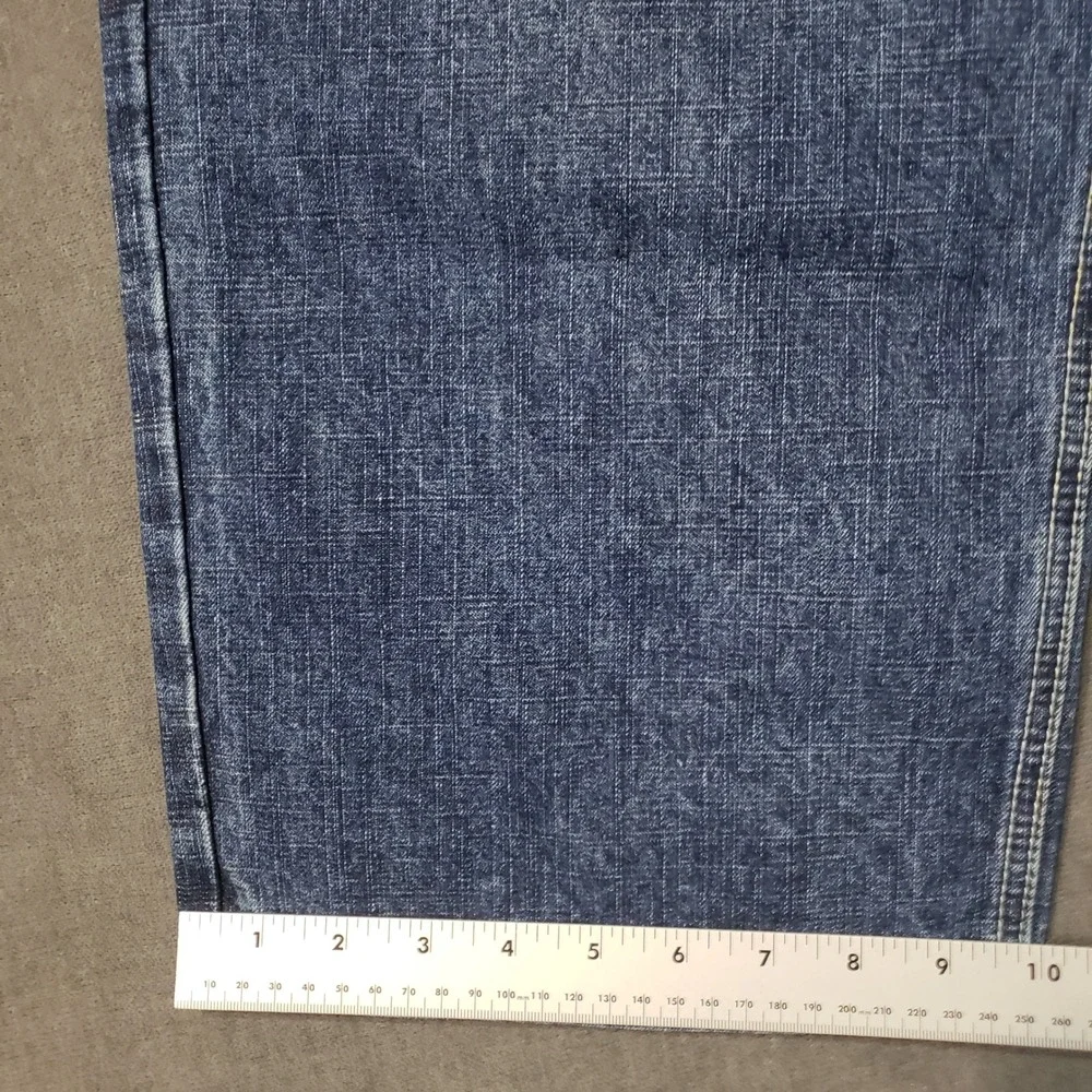 Delf Jeans Mens 36x30 Dark Blue Wide Leg Baggy Y2K Streetwear Denim 6208